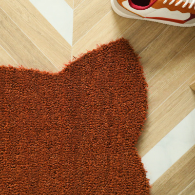 Paillasson Coco - Chat Miaou - Rouille, exclusivité Decoweb,  détail fibres de coco anti-poussière