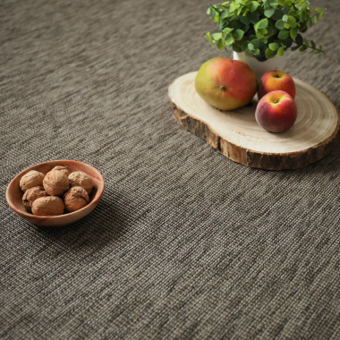 Tapis sur mesure Tissé plat - Mahé - Marron cendré - vue de près