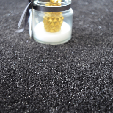 Tapis sur mesure Paillettes Star noir - gros plan