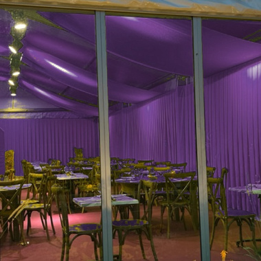 Coton gratté ignifugé couleur prune - décoration