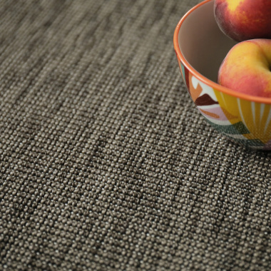 Tapis sur mesure Tissé plat - Mahé - Marron cendré - gros plan