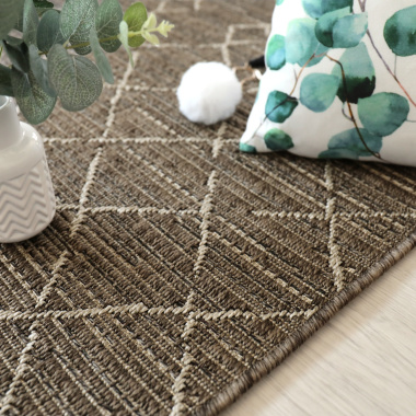 Tapis Salon / Terrasse - Scandinave - Marron foncé - Tranche