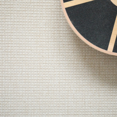 Moquette Tissé plat aspect coton - Yoga - Blanc fleur de coton - gros plan