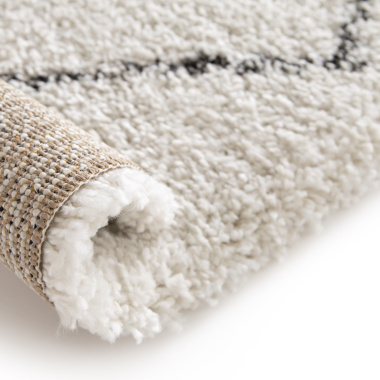 Tapis motif berbère - Rituel - Noir et écru - envers