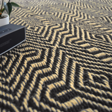 Tapis en Jute Bicolore à Motifs - gros plan