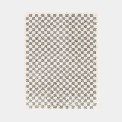 Tapis damier  poils longs - Colorama - Gris color