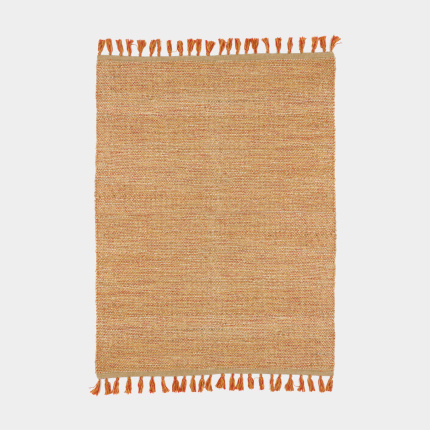 Tapis naturel en jute et coton - No-ethnique rouge