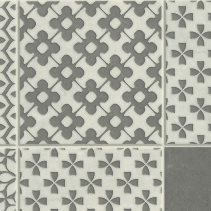 Sol Vinyle Textile Relief 3D - Carrelage mosaque ornemental - Anthracite