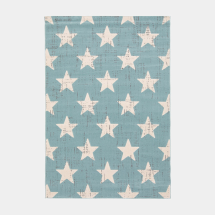 Tapis chambre d'enfant - Star Vintage - Bleu pastel