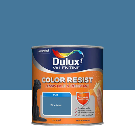 Peinture Dulux Valentine Color Resist - Murs&Boiseries - Mat Zinc Bleu