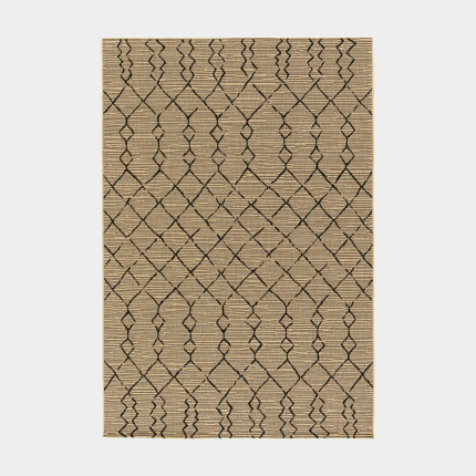 Tapis Salon / Terrasse - Scandinave - Marron beige et noir