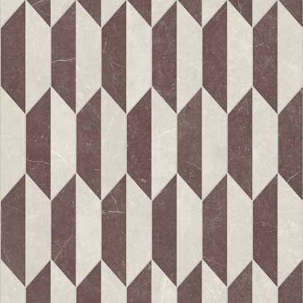 Sol Vinyle Textile - Relief 3D - Carrelage Bronx - Aubergine