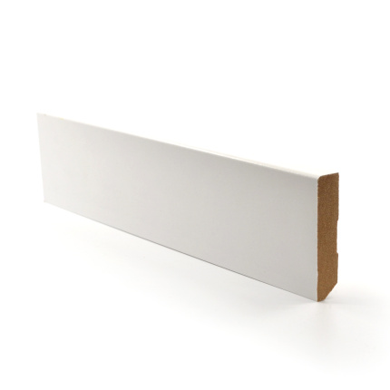 Plinthe blanche à peindre pour parquet contrecollé - 6 cm - vue de face