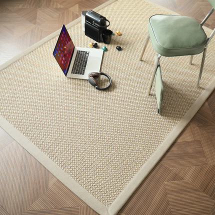 Tapis naturel en Sisal Slow ficelle lin ganse lin naturel