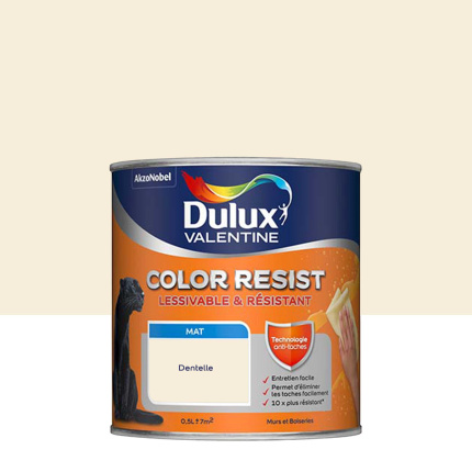 Peinture Dulux Valentine Color Resist - Murs&Boiseries - Mat Dentelle