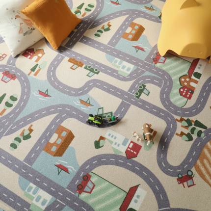 Moquette de jeu enfant circuit de voiture campagne