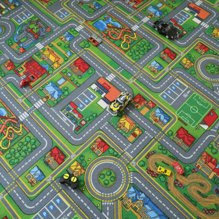 Moquette de jeu enfant circuit de voiture ville