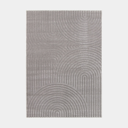 Tapis de salon en relief - Circle - Courbe gris chaud