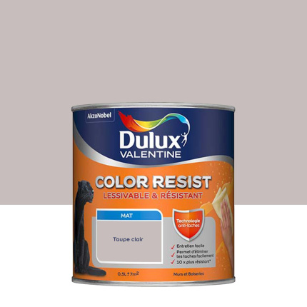 Peinture Dulux Valentine Color Resist - Murs&Boiseries - Mat Taupe Clair