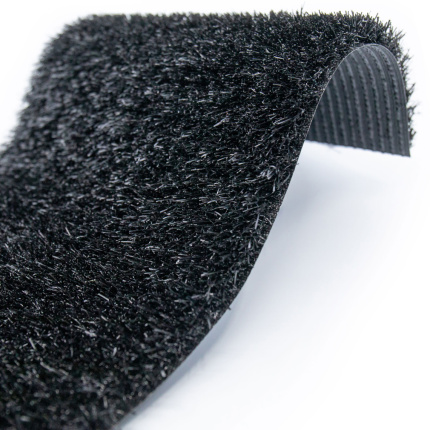 Gazon synthétique Expo noir 22 mm classé feu – Vue matière en courbe