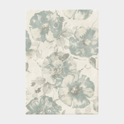 Tapis de salon motif floral - Dianthus - Beige et couleurs pastel