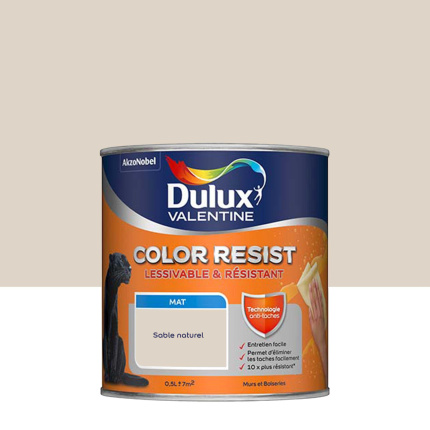 Peinture Dulux Valentine Color Resist - Murs&Boiseries - Mat Sable Naturel