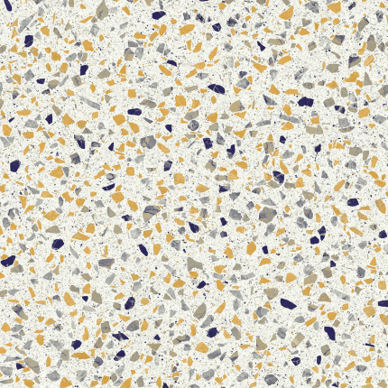 Sol Vinyle Style - Terrazzo granito jaune et bleu