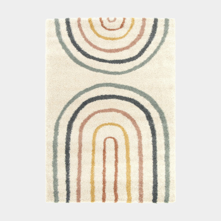 Tapis salon chambre poils longs couleurs pastel