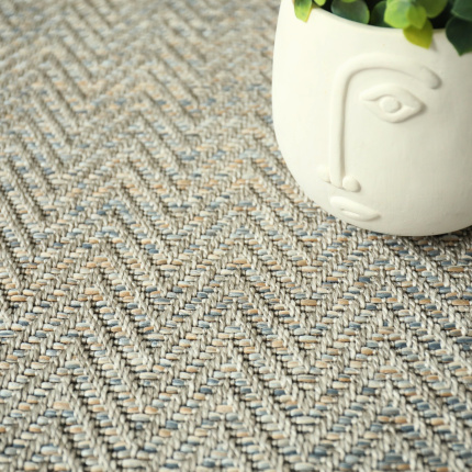 Moquette Tiss plat - Java Chevron Gris grge