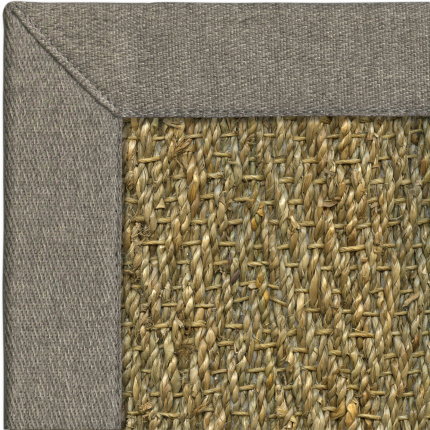 Tapis Jonc de mer - Assam chevron - Ganse marron glacé