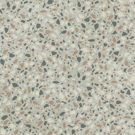 Sol Vinyle Textile Relief 3D - Terrazzo granito - Gris et marron - Sans perspective