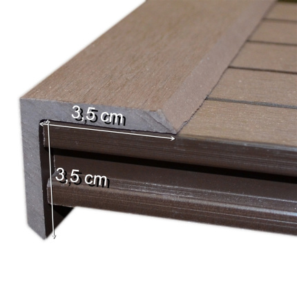 Finition latérale lame terrasse bois composite - Chocolat - 220 cm - Schéma des finitions
