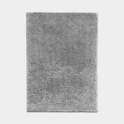 Tapis Flocon - Shaggy fris  poils longs - Gris clair