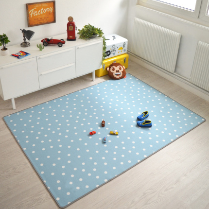 Tapis chambre d'enfant pois - Bleu