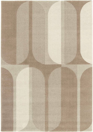 Tapis intrieur gomtrique - Milano Vintage - Marron et beige