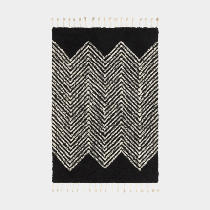 Tapis style Berbre avec franges - Arrow noir