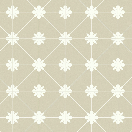 Motif floral graphique aspect carreaux du sol vinyle District NY Lexington Bloom beige