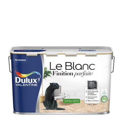 Peinture Dulux Valentine Le Blanc Finition Parfaite - Rsultat excellent - Satin Blanc