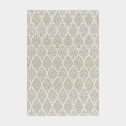 Tapis Essenza - Nature urbaine - Feuilles beige ton sur ton