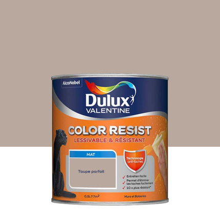 Peinture Dulux Valentine Color Resist - Murs&Boiseries - Mat Taupe Parfait