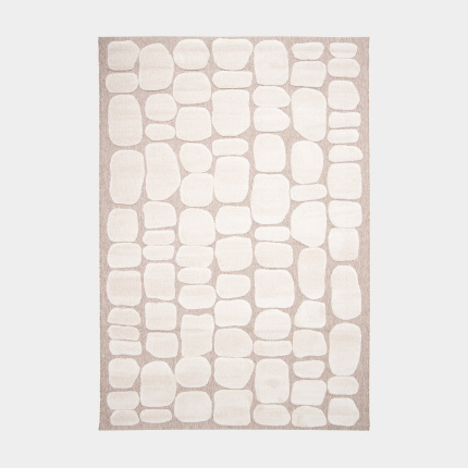 Tapis de salon en matire recycle - Ode  la douceur - Beige et crme