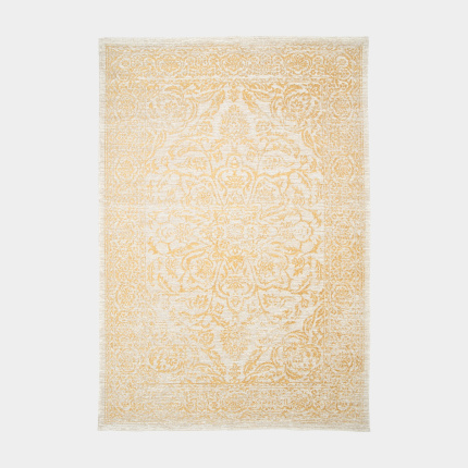 Tapis  motif oriental en tissu chenille recycl - Camlia - Jaune