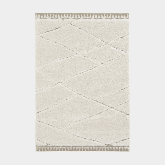 Tapis de salon en relief - Sweet home - Ligne écru et crème