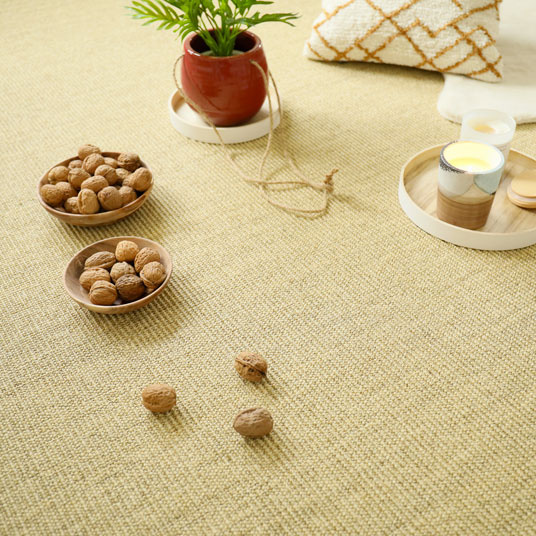 Tapis sur mesure Sisal Yucatan - Blanchi - salon