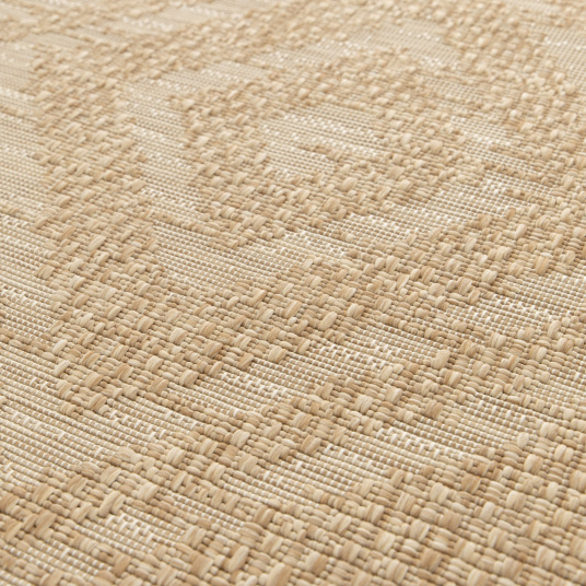 Tapis d'intérieur ou d'extérieur aspect naturel Inca marron clair - gros plan