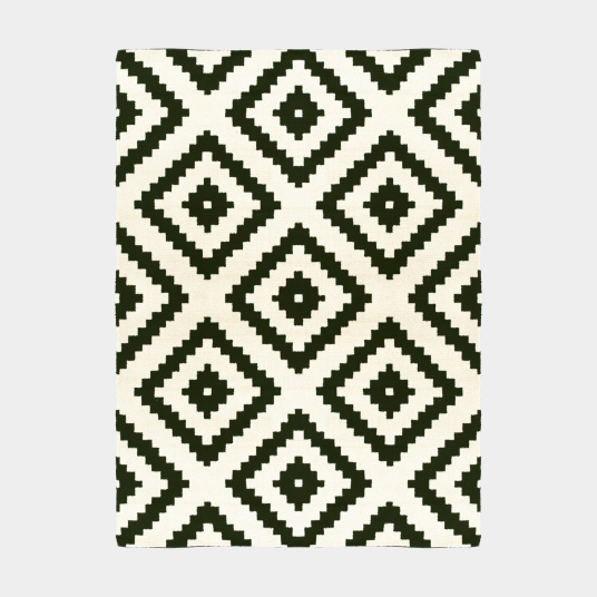 Tapis Graphique - noir et blanc cassé