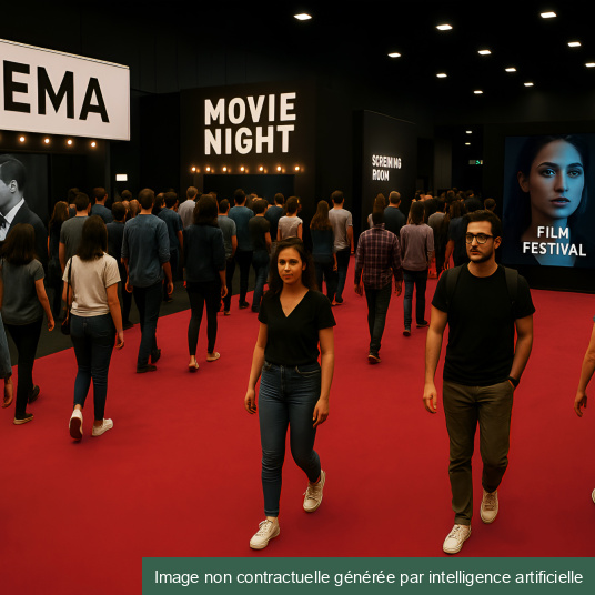 Moquette Stand Expo filmé - Rouge chiné - cinéma