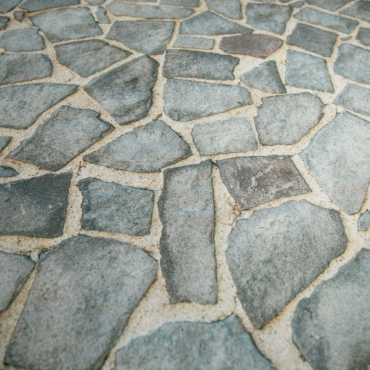 Moquette Stand imprimée Chemin pavé pour stands, texture effet pierre