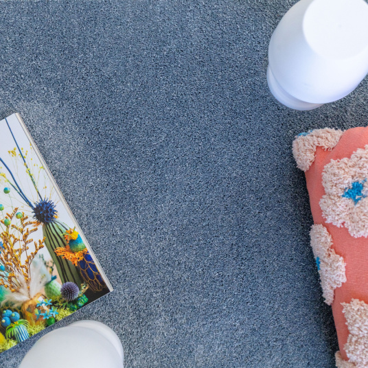 Tapis sur mesure ultra doux Kawaii - Bleu doux mettant en valeur la douceur de ses fibres et son coloris apaisant