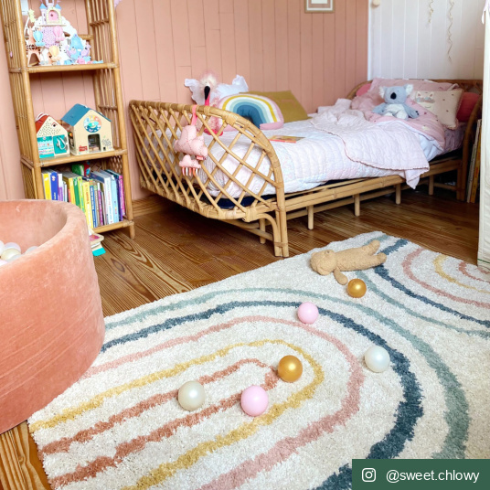 Tapis salon chambre enfant poils longs couleurs pastel - chambre enfant